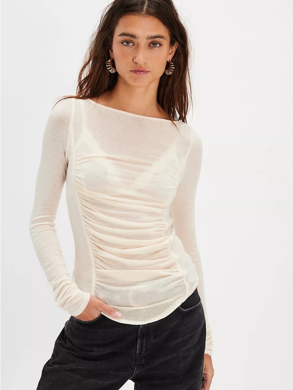 Free People Intimately Ribbed Long Sleeve Top Women’s Small